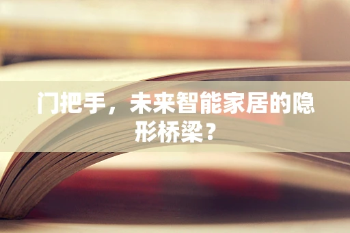门把手，未来智能家居的隐形桥梁？