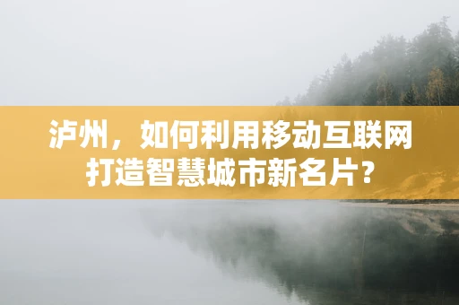 泸州，如何利用移动互联网打造智慧城市新名片？