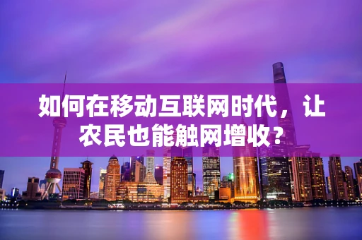 如何在移动互联网时代，让农民也能触网增收？