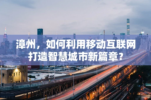 漳州，如何利用移动互联网打造智慧城市新篇章？