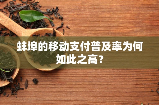 蚌埠的移动支付普及率为何如此之高？