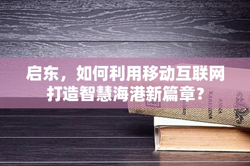启东，如何利用移动互联网打造智慧海港新篇章？