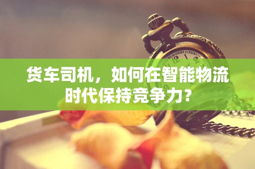 货车司机，如何在智能物流时代保持竞争力？