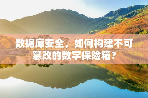 数据库安全，如何构建不可篡改的数字保险箱？