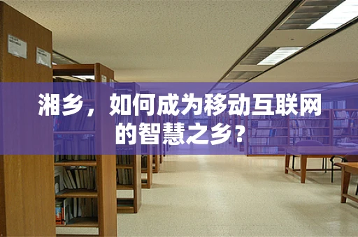 湘乡，如何成为移动互联网的智慧之乡？