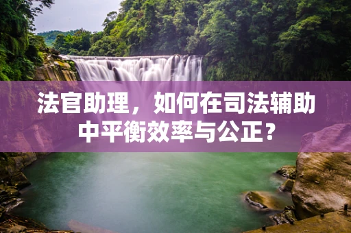 法官助理，如何在司法辅助中平衡效率与公正？