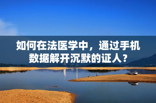 如何在法医学中，通过手机数据解开沉默的证人？