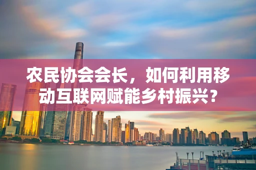 农民协会会长，如何利用移动互联网赋能乡村振兴？