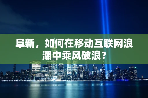 阜新，如何在移动互联网浪潮中乘风破浪？