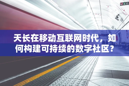 天长在移动互联网时代，如何构建可持续的数字社区？
