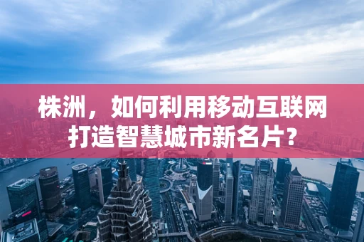 株洲，如何利用移动互联网打造智慧城市新名片？