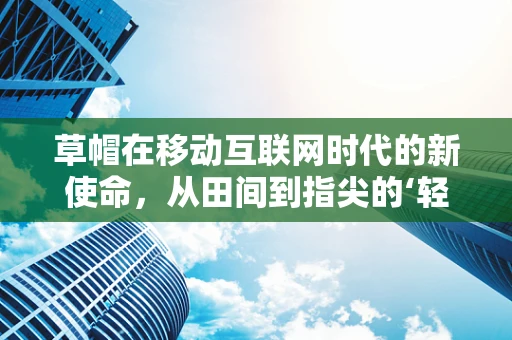 草帽在移动互联网时代的新使命，从田间到指尖的‘轻’连接