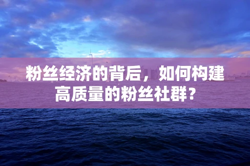 粉丝经济的背后，如何构建高质量的粉丝社群？