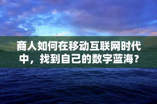 商人如何在移动互联网时代中，找到自己的数字蓝海？