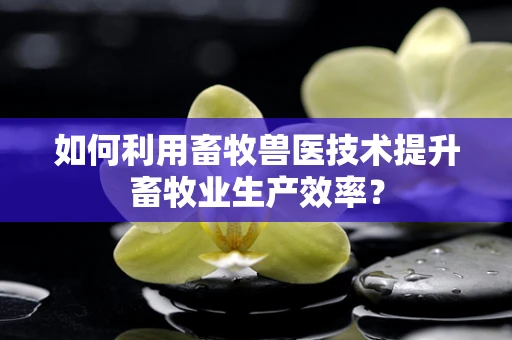 如何利用畜牧兽医技术提升畜牧业生产效率？