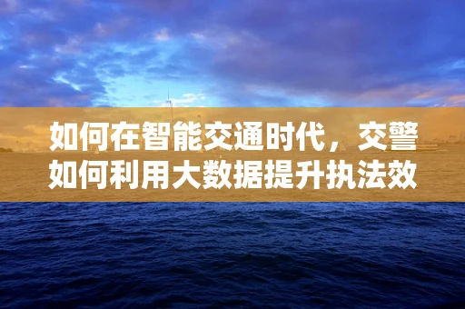 如何在智能交通时代，交警如何利用大数据提升执法效率？