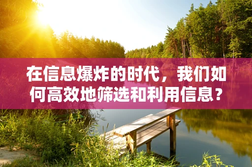 在信息爆炸的时代，我们如何高效地筛选和利用信息？