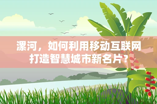 漯河，如何利用移动互联网打造智慧城市新名片？