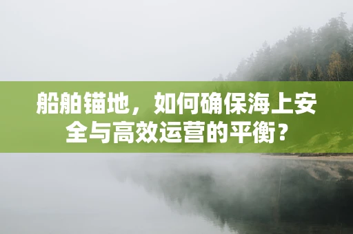 船舶锚地，如何确保海上安全与高效运营的平衡？