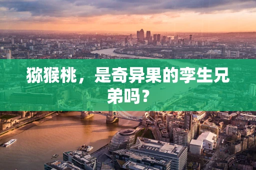 猕猴桃，是奇异果的孪生兄弟吗？