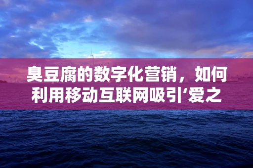臭豆腐的数字化营销，如何利用移动互联网吸引‘爱之者’？