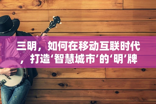 三明，如何在移动互联时代，打造‘智慧城市’的‘明’牌？