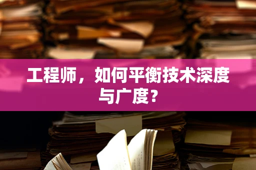 工程师，如何平衡技术深度与广度？