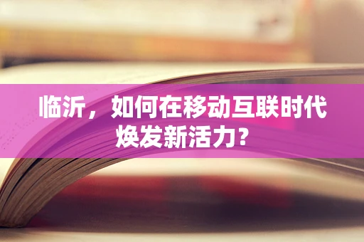 临沂，如何在移动互联时代焕发新活力？