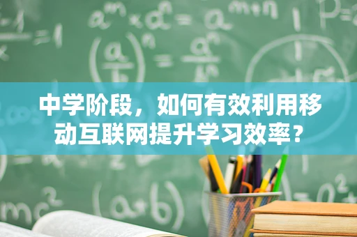 中学阶段，如何有效利用移动互联网提升学习效率？