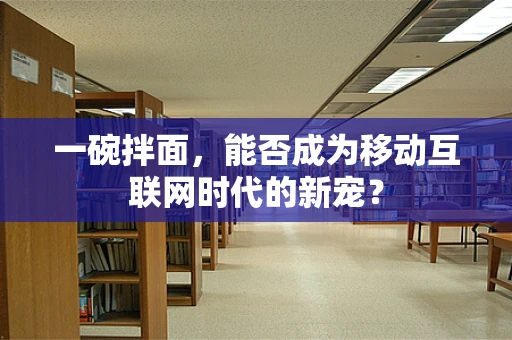 一碗拌面，能否成为移动互联网时代的新宠？