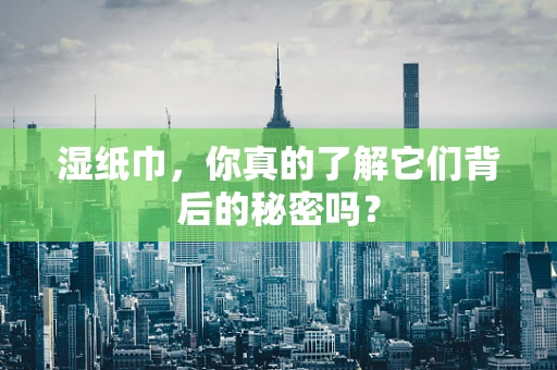 湿纸巾，你真的了解它们背后的秘密吗？
