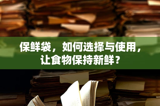 保鲜袋，如何选择与使用，让食物保持新鲜？