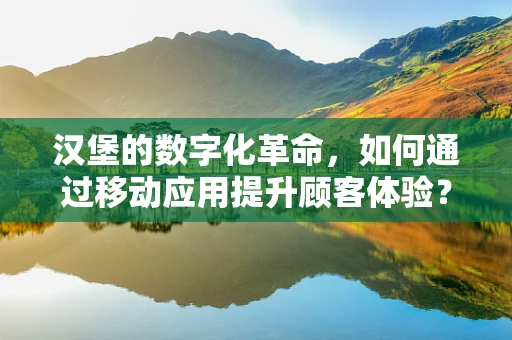 汉堡的数字化革命，如何通过移动应用提升顾客体验？