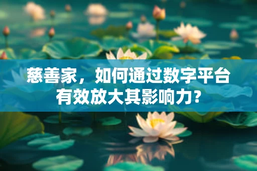 慈善家，如何通过数字平台有效放大其影响力？