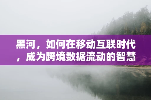 黑河，如何在移动互联时代，成为跨境数据流动的智慧之门？