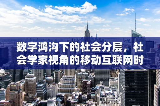 数字鸿沟下的社会分层，社会学家视角的移动互联网时代挑战