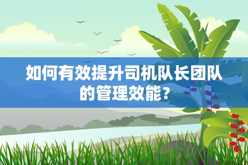 如何有效提升司机队长团队的管理效能？