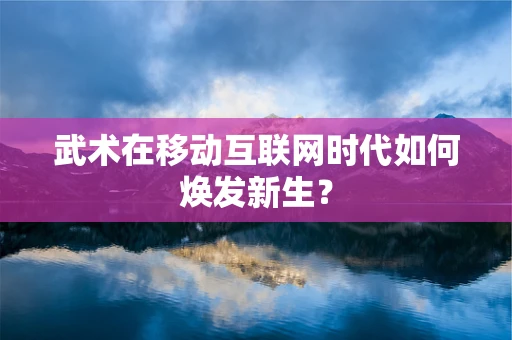 武术在移动互联网时代如何焕发新生？