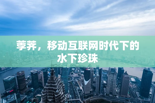 荸荠，移动互联网时代下的水下珍珠