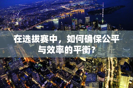 在选拔赛中，如何确保公平与效率的平衡？