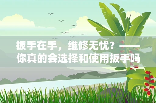 扳手在手，维修无忧？——你真的会选择和使用扳手吗？