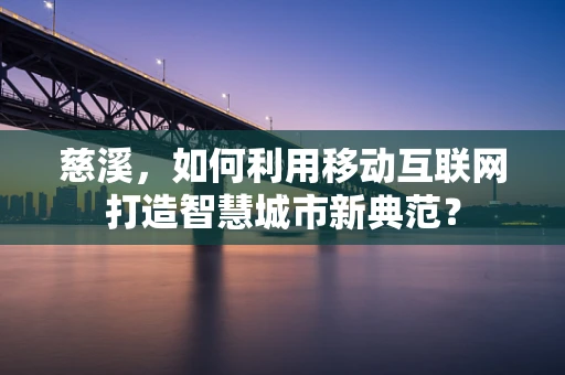 慈溪，如何利用移动互联网打造智慧城市新典范？