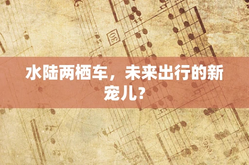 水陆两栖车，未来出行的新宠儿？