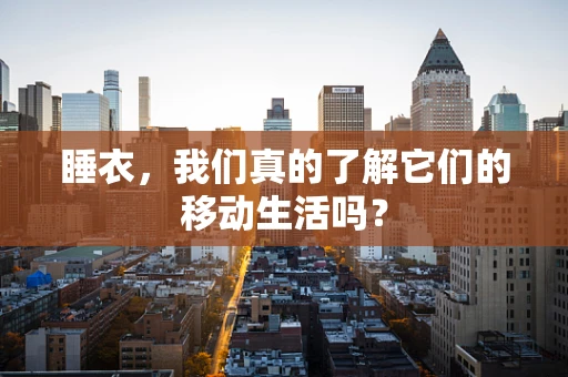 睡衣，我们真的了解它们的移动生活吗？