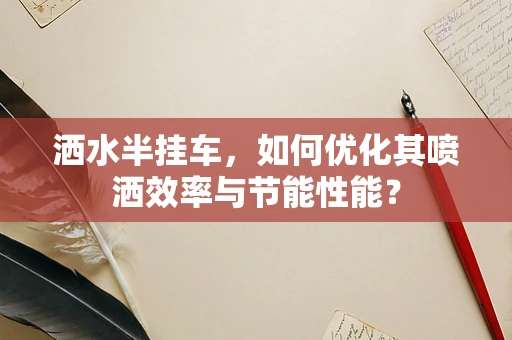 洒水半挂车，如何优化其喷洒效率与节能性能？