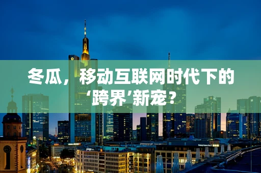 冬瓜，移动互联网时代下的‘跨界’新宠？