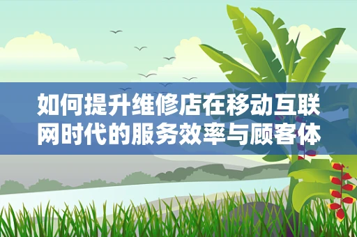 如何提升维修店在移动互联网时代的服务效率与顾客体验？