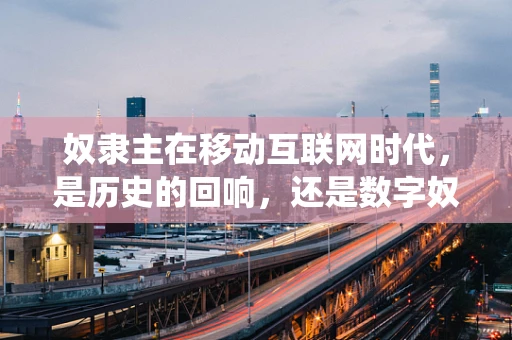 奴隶主在移动互联网时代，是历史的回响，还是数字奴役的新形态？