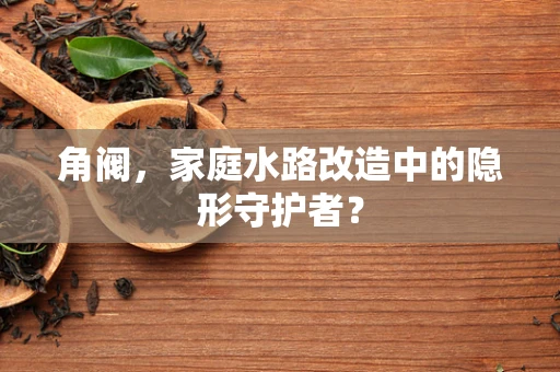 角阀，家庭水路改造中的隐形守护者？