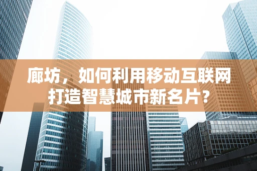 廊坊，如何利用移动互联网打造智慧城市新名片？